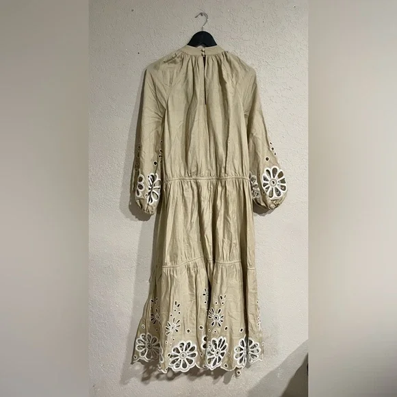 Jonathan SimkhaiAnisa Oversized Broderie Anglaise Cascade Slit Midi Dress
